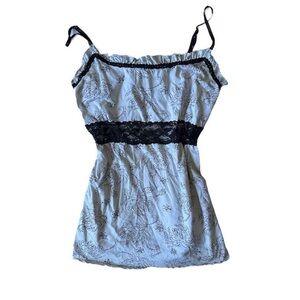 goodness gracious >.< | gorgeous Y2K coquette black lace white lingerie tank top